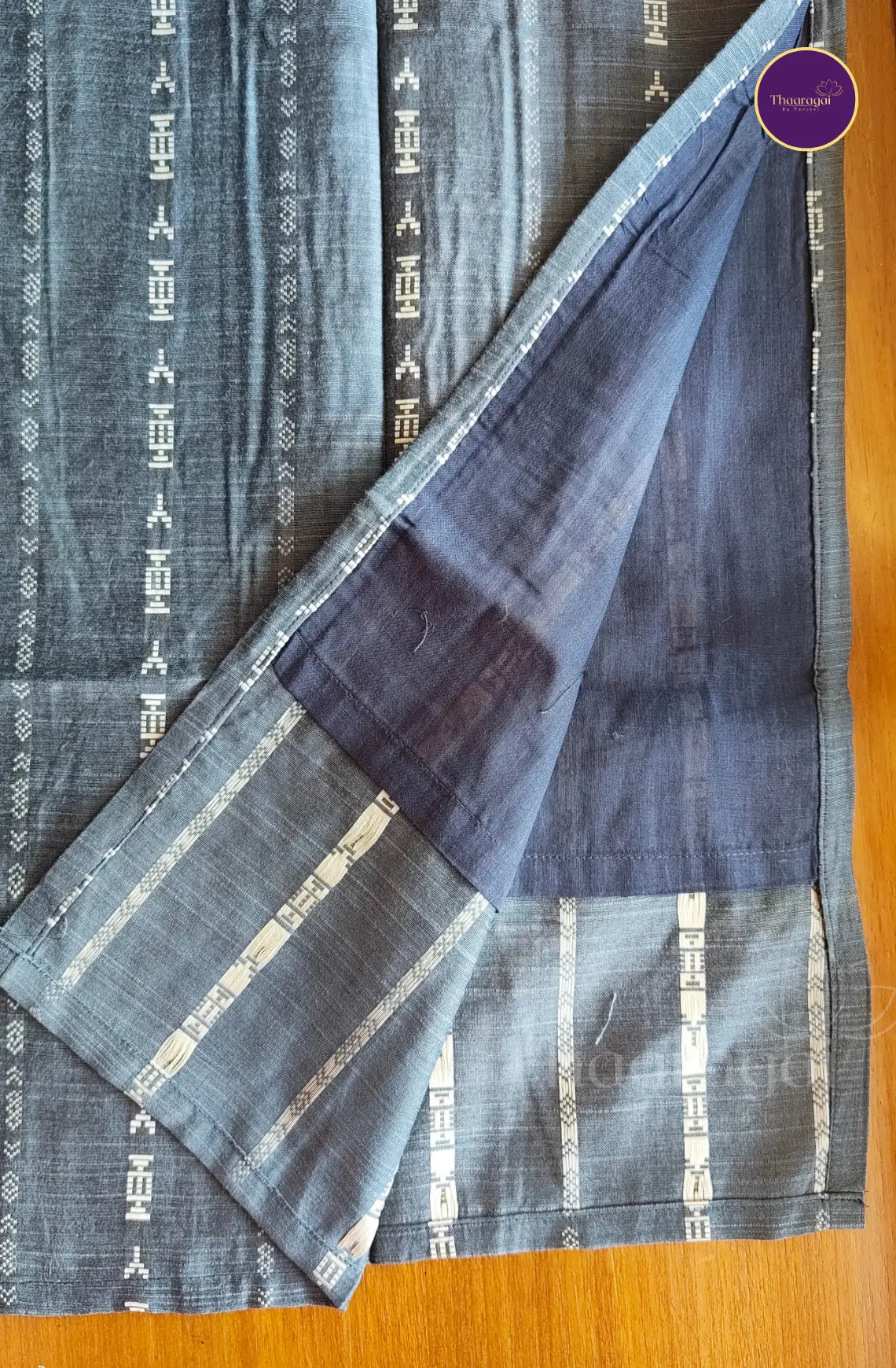 Raw Silk Ash Grey Kurti Set with Dupatta - 3 Pcs Set