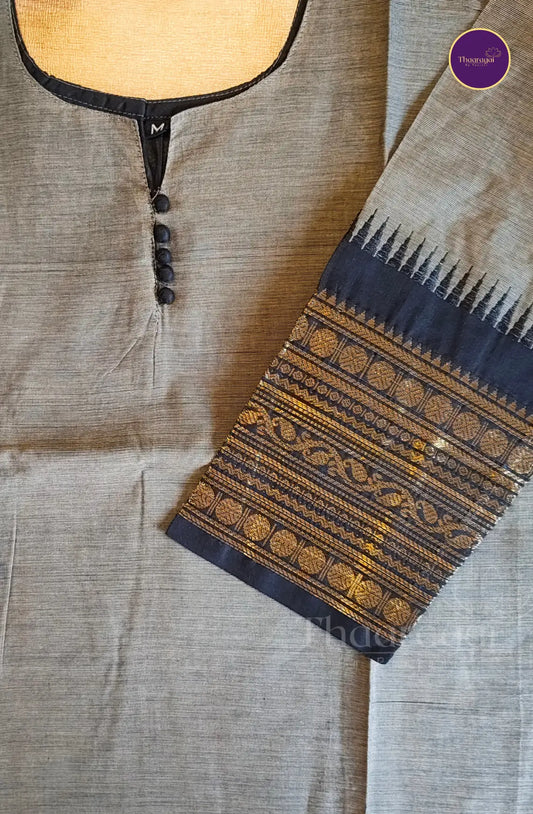 Pure Handloom Cotton Kurti with Dupatta - 2 Pcs Set