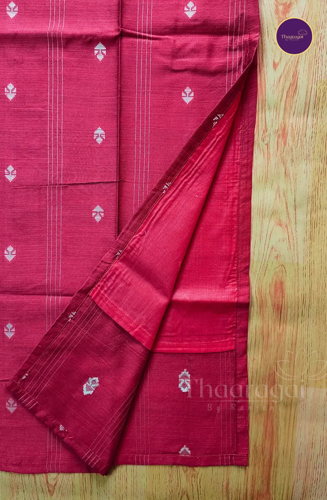 Raw Silk Rani Pink Kurti Set with Madhubani Print Dupatta