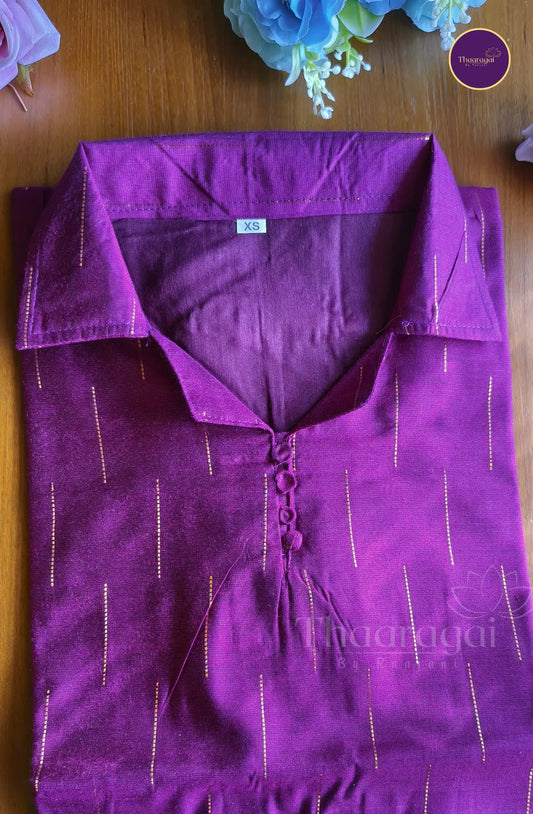 Raw Silk Vadamalli Kurti with Zari Stripes
