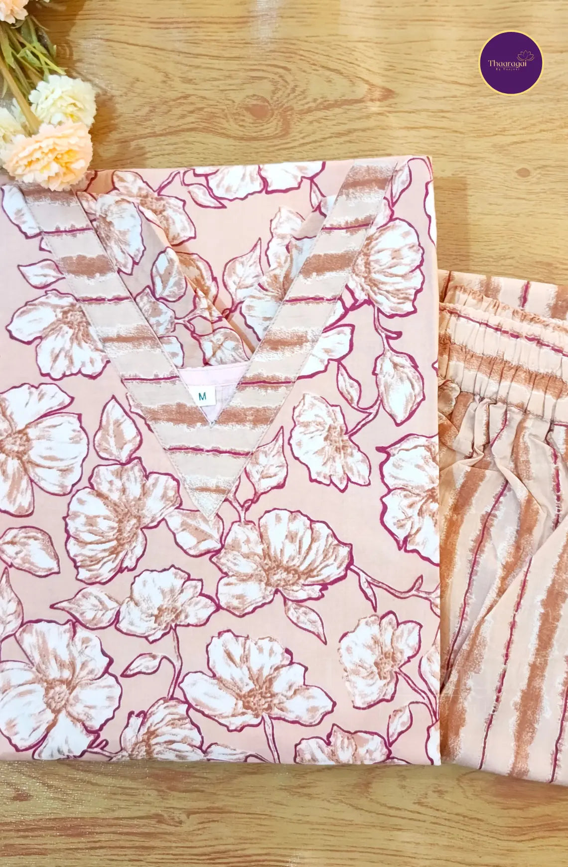 Cotton Coord Set in Baby Pink - 2 Piece Set