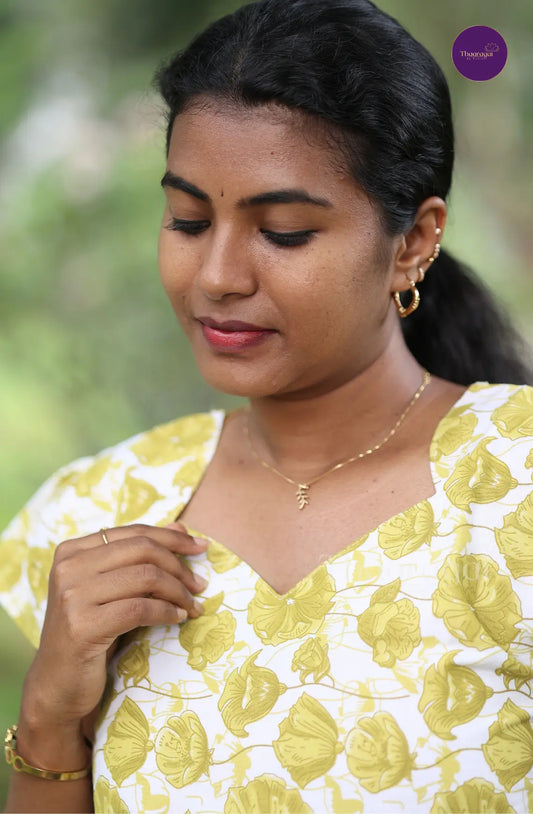 Leafy Green With Printed Florals