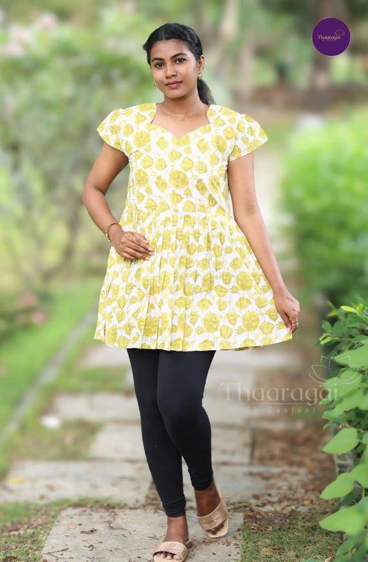 Leafy Green With Printed Florals