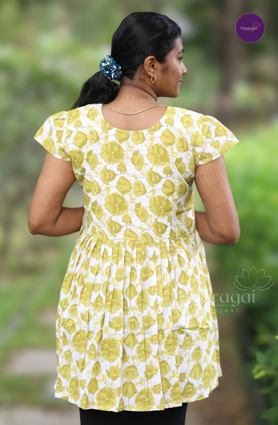 Leafy Green With Printed Florals