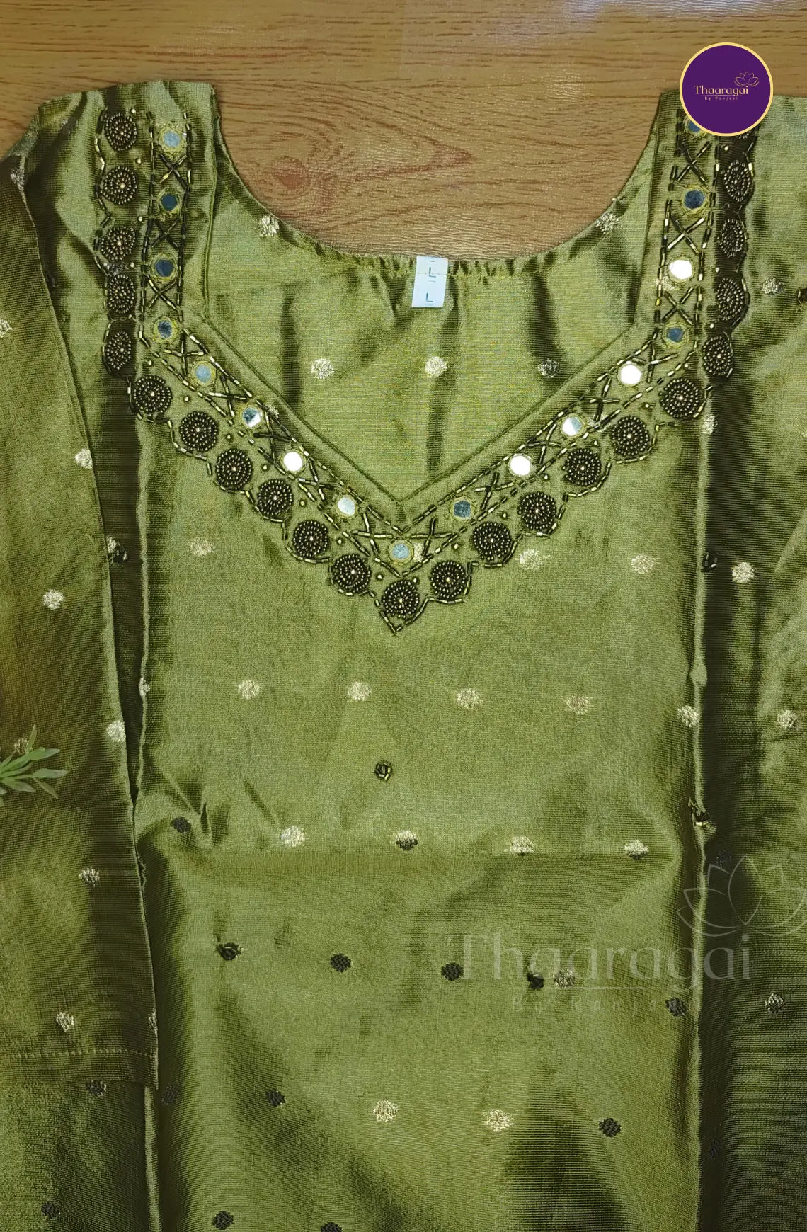 Golden Zari Butta Tissue Kurti
