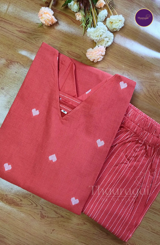 Pure Handloom Cotton Coordset in Kanakambaram - 2 Piece Set