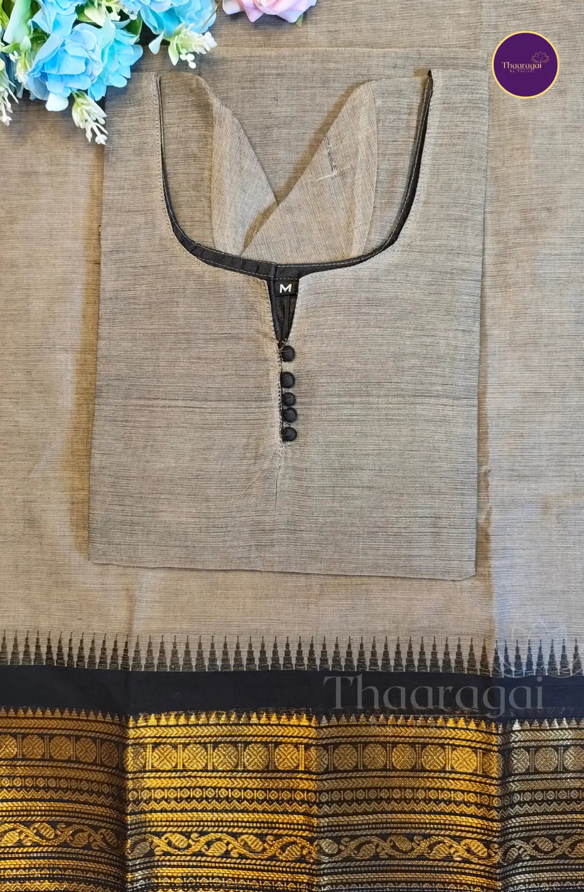 Pure Handloom Cotton Kurti with Dupatta - 2 Pcs Set