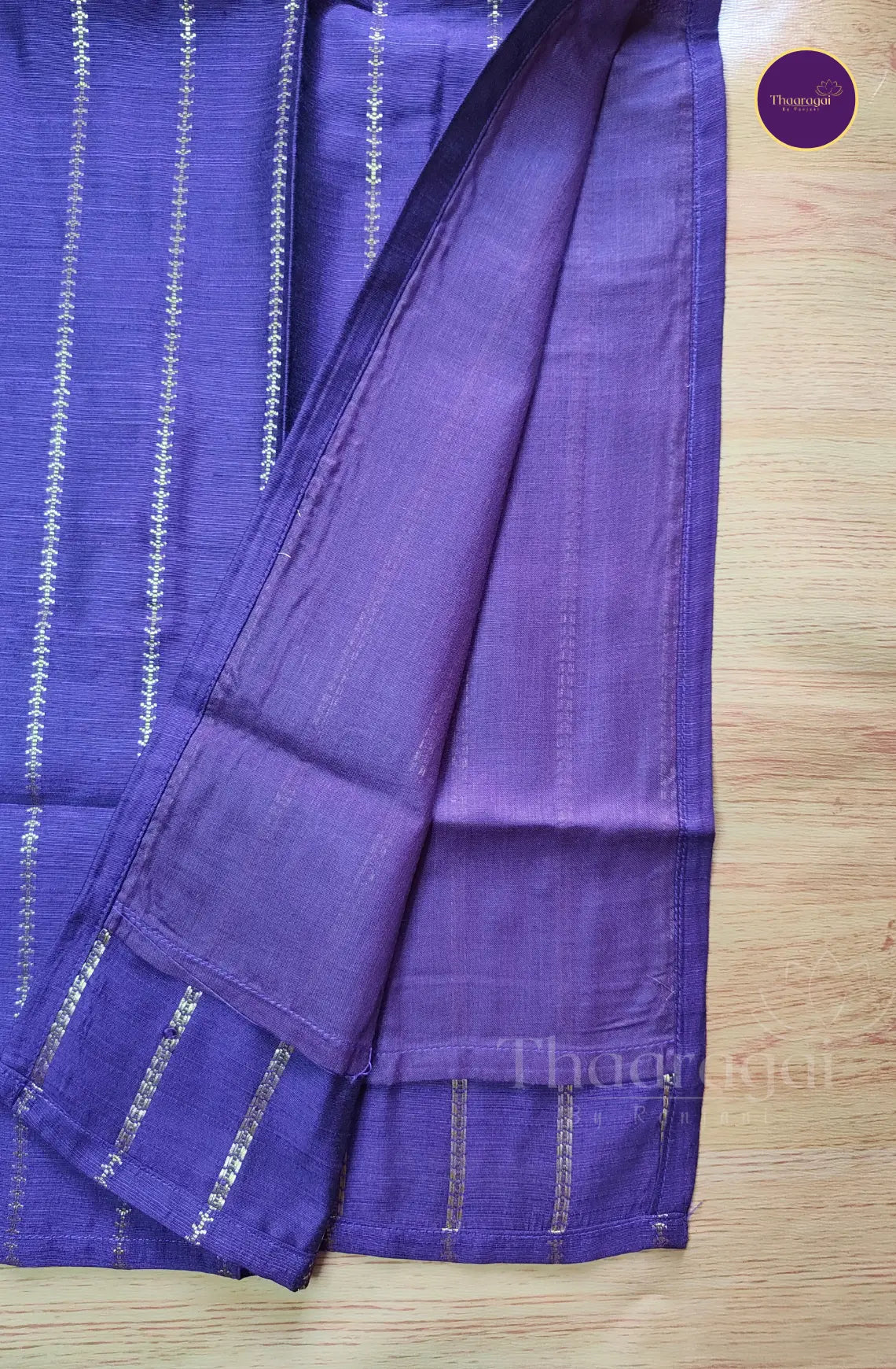 Raw Silk Royal Violet Top and Dupatta - 2 Pcs Set