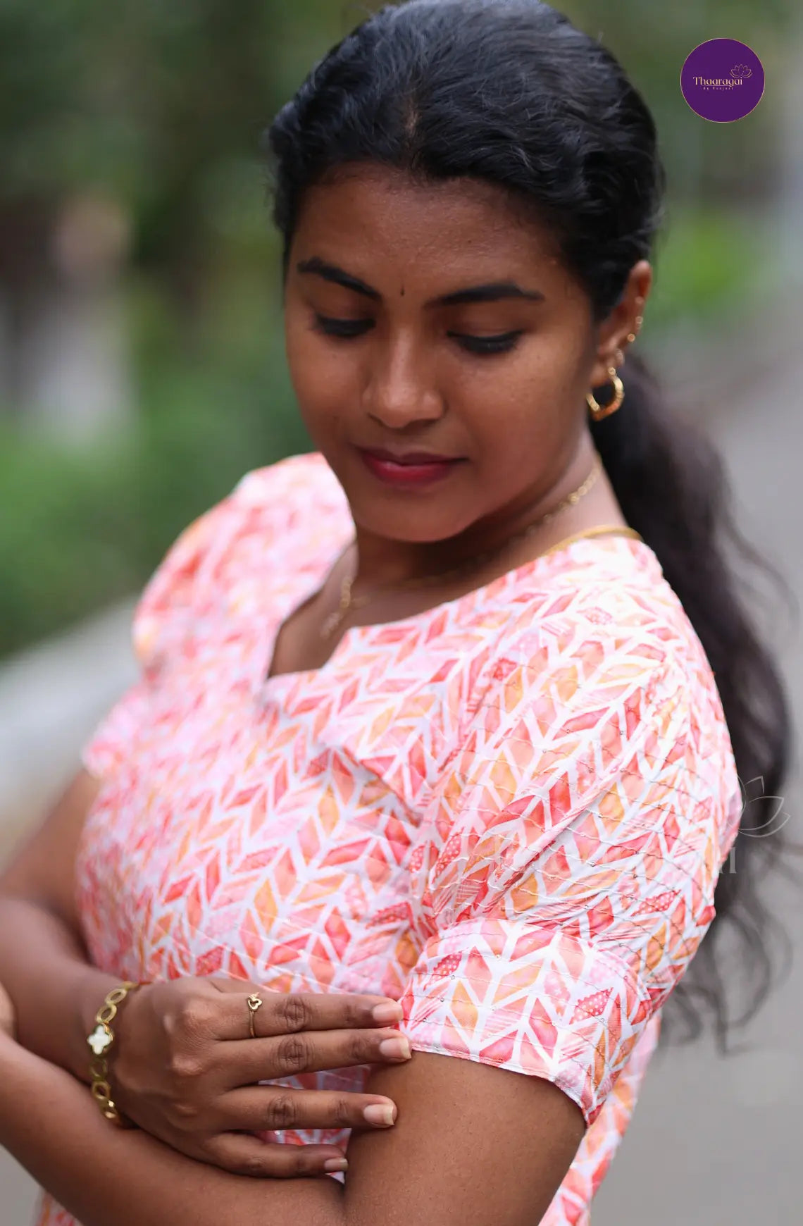 Red Lilly With Sequence Work