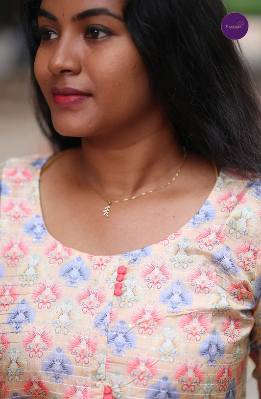 Sandal With Printed Florals