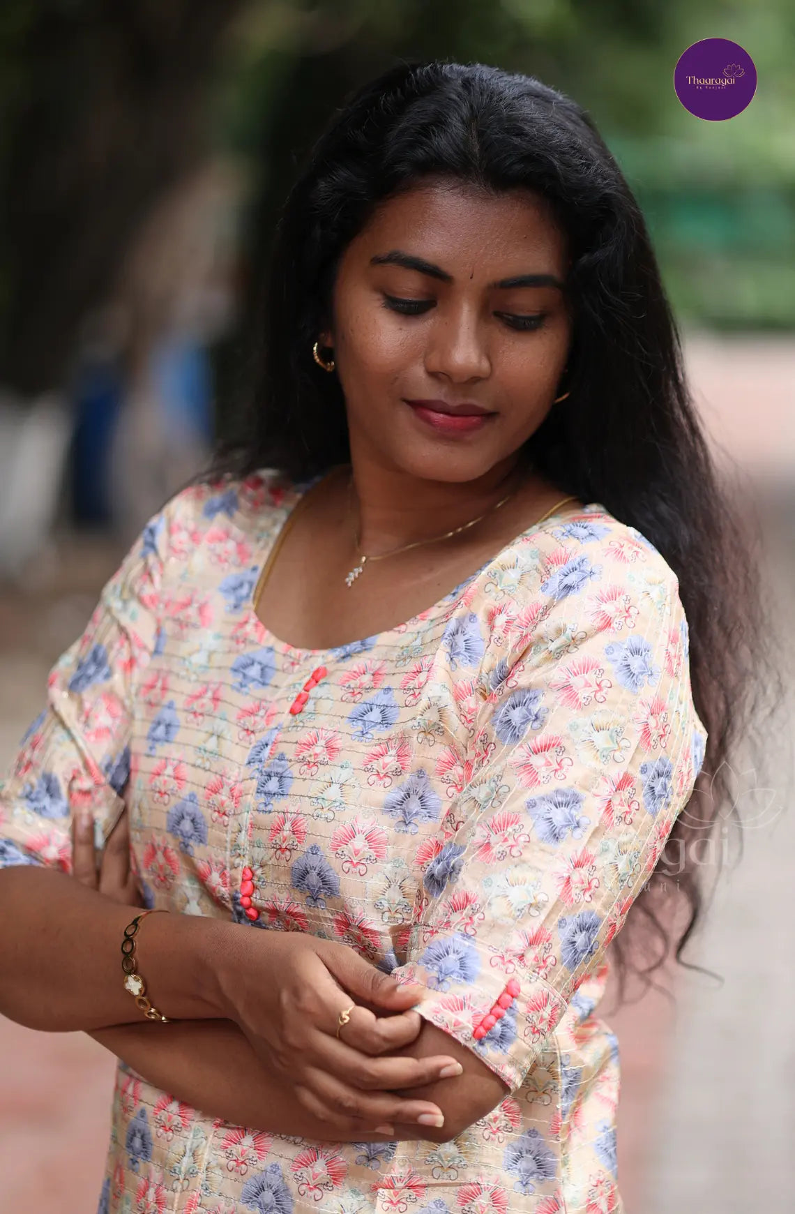 Sandal With Printed Florals