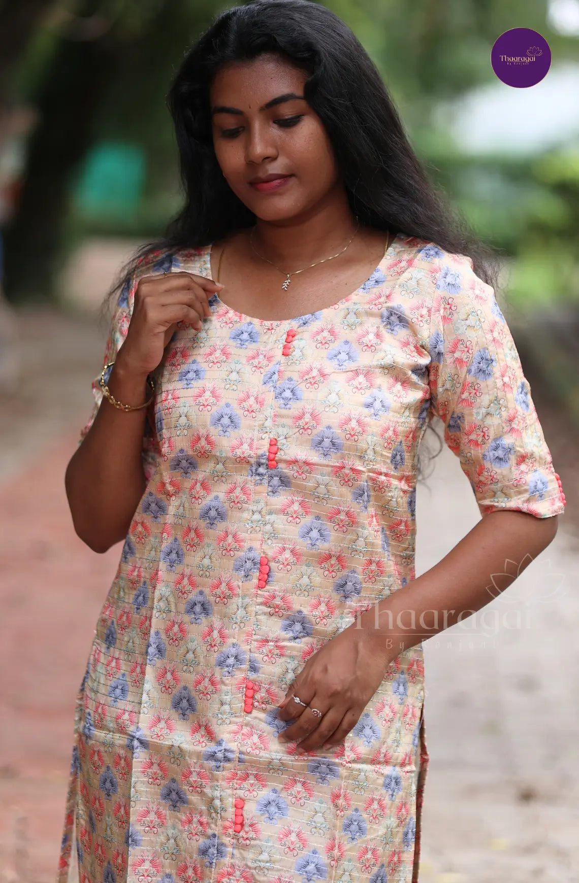 Sandal With Printed Florals