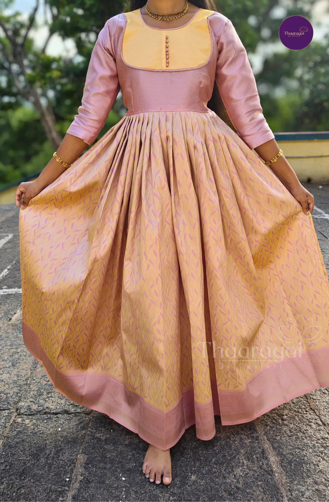 Thanga Thamarai - Golden Yellow with Peach