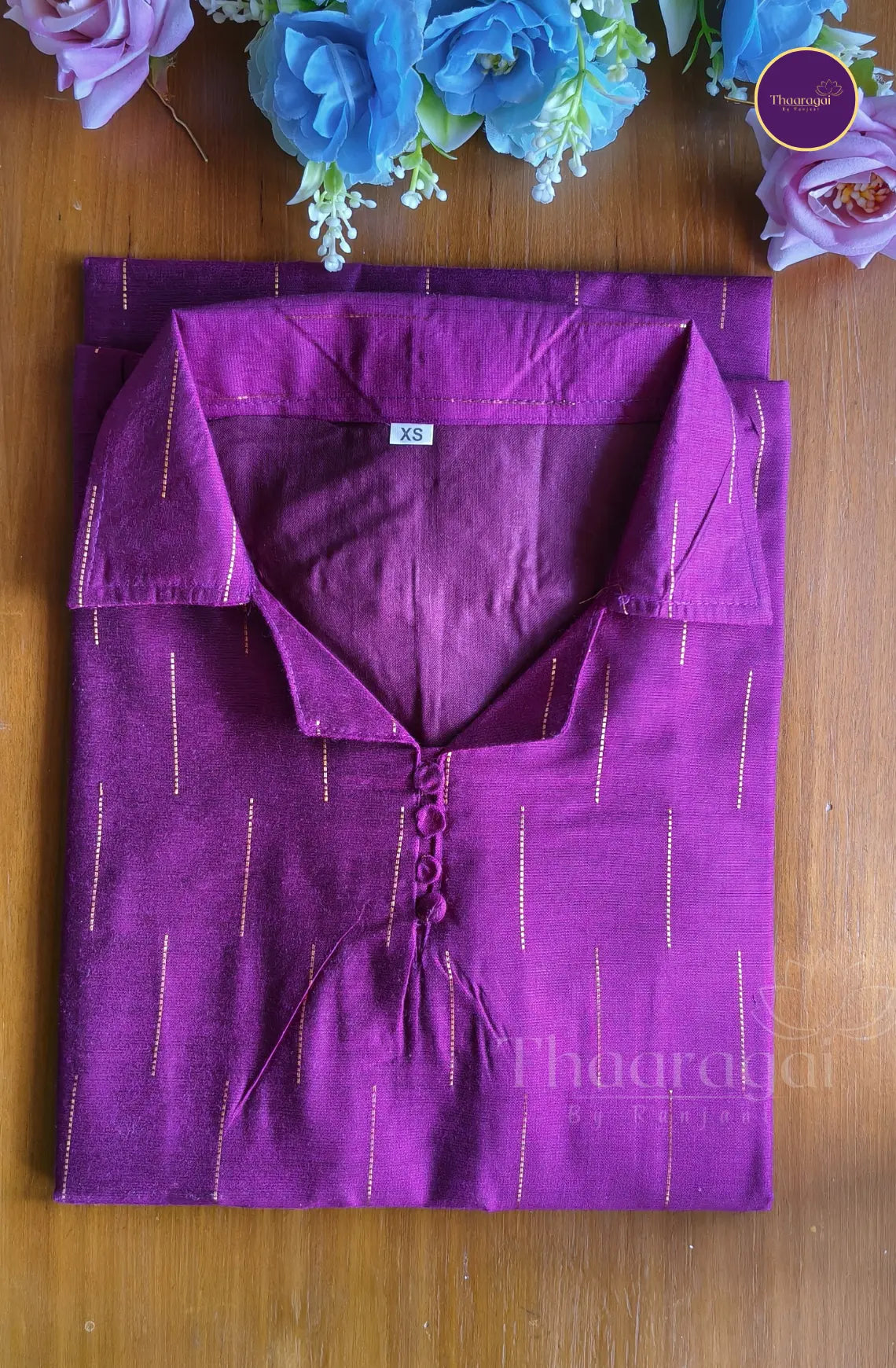 Raw Silk Vadamalli Kurti with Zari Stripes